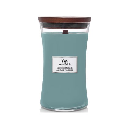 woodwick evergreen cashmere velka svicka