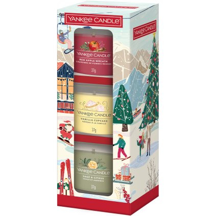 Yankee Candle – dárková sada 3 votivních svíček Holiday Party