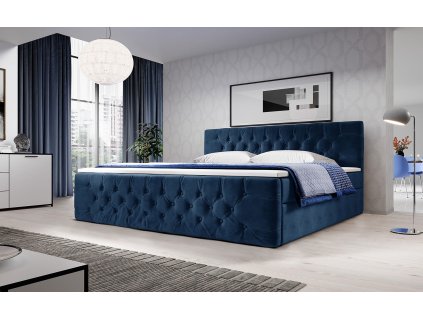 Boxspring postel VELUTTO s úložným prostorem