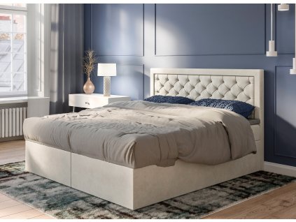 Postel Bloom s úložným prostorem, matrace, rošt a topper v ceně