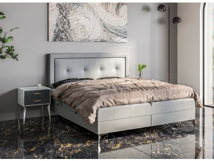 Postel Hugo s úložným prostorem, matrace, rošt a topper v ceně