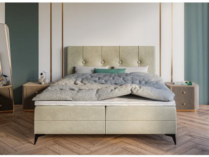 Postel Rosa s úložným prostorem, matrace, rošt a topper v ceně