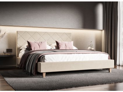 Elegantní čalouněná postel Slim, lamelový rošt v ceně