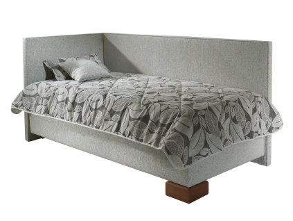 Čalouněná postel QUATRO s dlouhým čelem a úložným prostorem