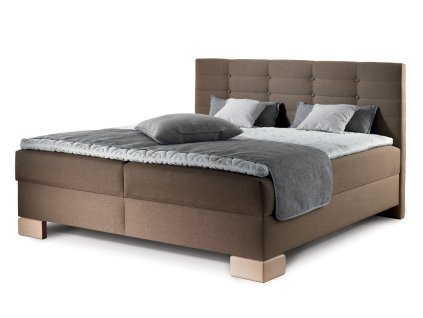 Čalouněná boxspring postel VIANA s úložným prostorem