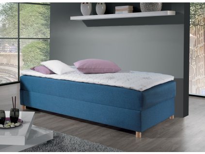 Čalouněná boxspring postel NOVO s úložným prostorem