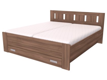 Dvoulůžková postel BENO I s úložným prostorem, 180×200 cm - akácie skořice