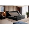 Boxspring postel ELEGANCE s úložným prostorem, LED a USB - černá, úložné prostory