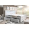 Boxspring postel MENZOGNA s úložným prostorem a LED