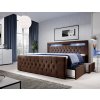 Boxspring postel MENZOGNA s úložným prostorem a LED