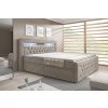 Boxspring postel MENZOGNA s úložným prostorem a LED