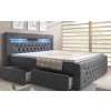 Boxspring postel MENZOGNA s úložným prostorem a LED