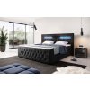 Boxspring postel MENZOGNA s úložným prostorem a LED