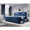Boxspring postel MENZOGNA s úložným prostorem a LED
