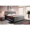 Boxspring postel PARADISE s LED a USB, samet - šedá