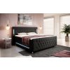 Boxspring postel PARADISE s LED a USB, samet - černá