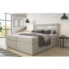 Boxspring postel REPOS, LED a USB - latté