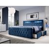 Boxspring postel SERA s úložným prostorem (4 šuplíky) a LED