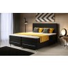 Boxspring postel SIMPLE s LED - černá