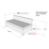 Čalouněná postel SONO s dlouhým čelem a úložným prostorem - rozměry
