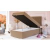 Jednolůžková boxspring postel Glamour s úložným prostorem, matrace, rošt a topper v ceně