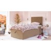 Jednolůžková boxspring postel Glamour s úložným prostorem, matrace, rošt a topper v ceně