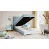 Studentská postel Milo s úložným prostorem, matrace, rošt a topper v ceně, 90 × 200 cm