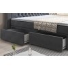 Boxspring postel SERA s úložným prostorem (4 šuplíky) a LED