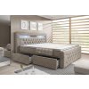 Boxspring postel MENZOGNA s úložným prostorem a LED