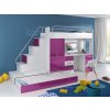 Dětská patrová postel ADVENTURE, levá - fialová