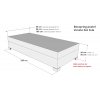 Čalouněná boxspring postel VENETO s úložným prostorem - rozměry