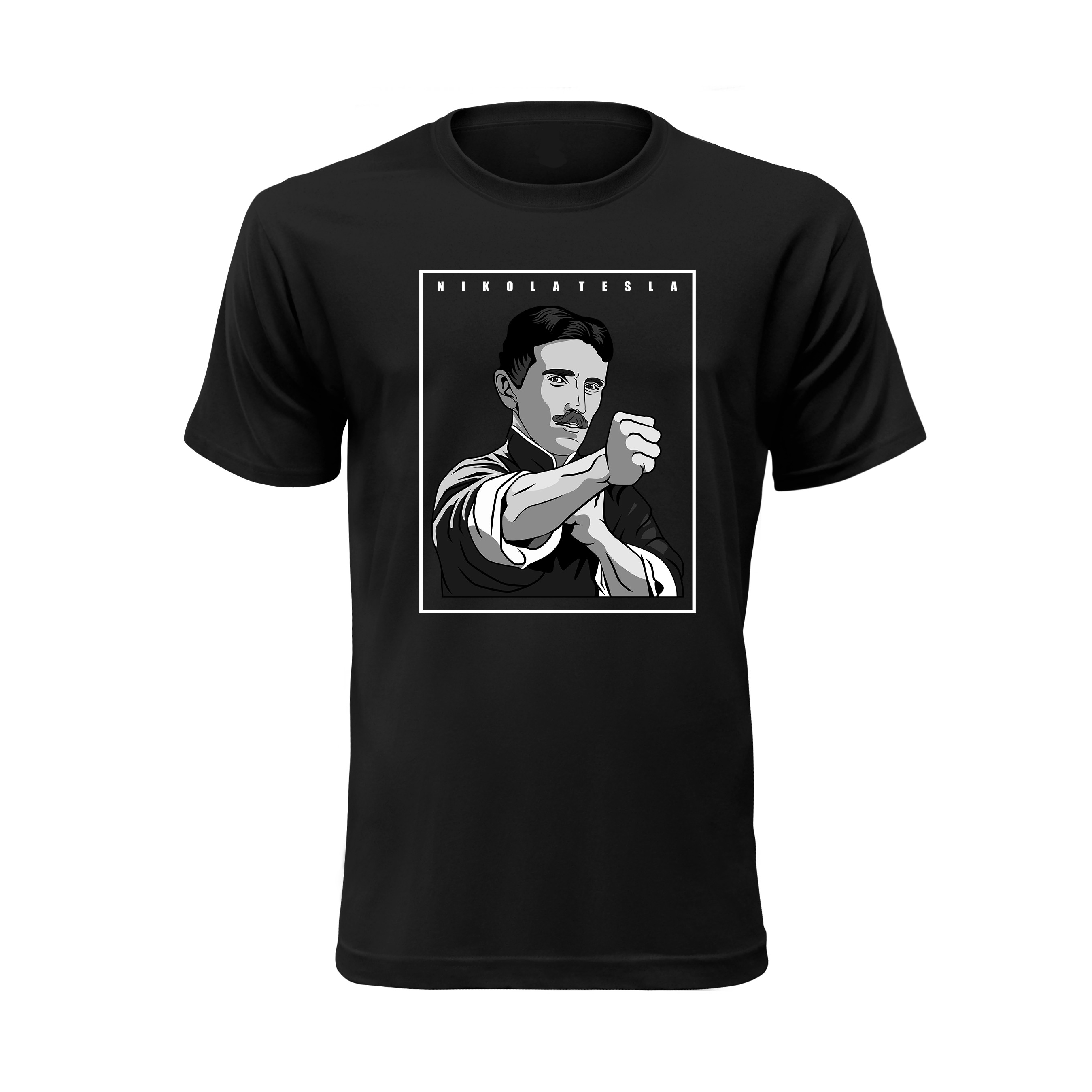 Tričko s potlačou "Nikola Tesla" Farba: Tyrkysová, Typ: Pánske, Veľkosť: 3XL