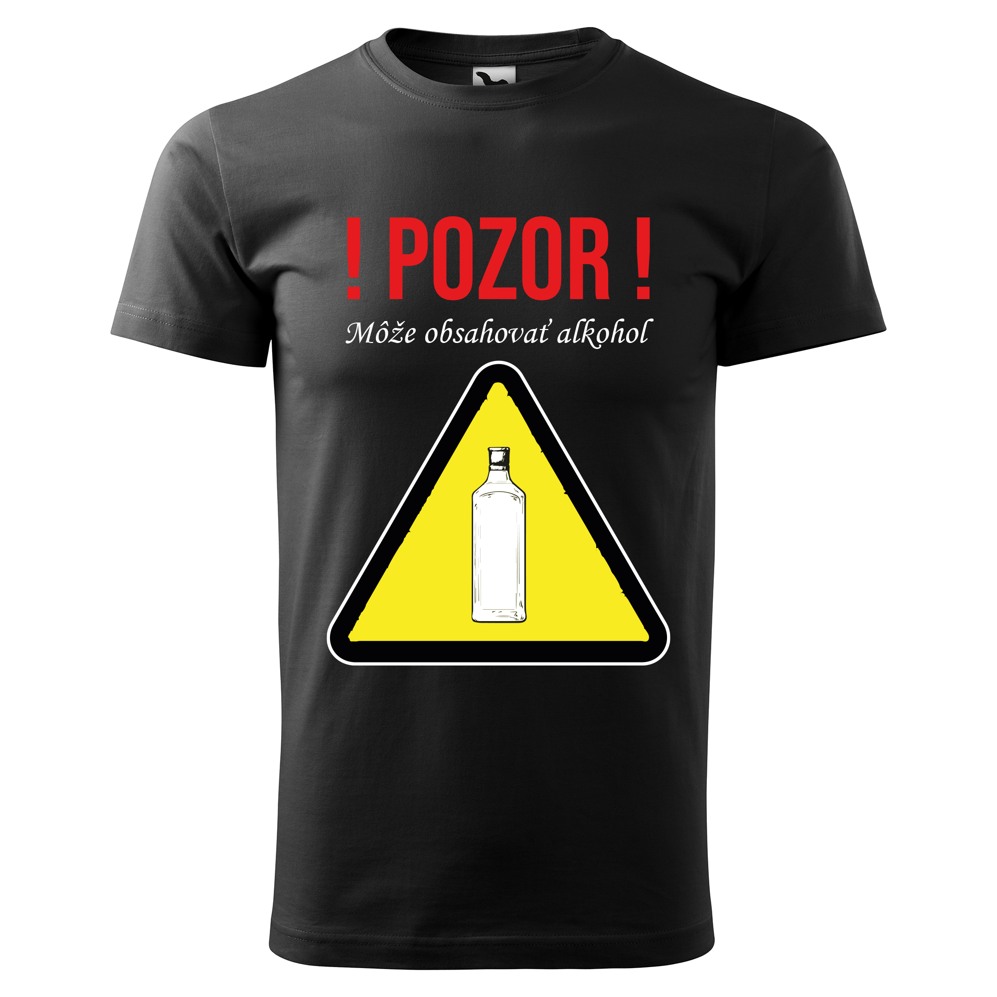 Tričko s potlačou "Pozor môže obsahovať alkohol" Farba: Tyrkysová, Typ: Pánske, Veľkosť: 2XL