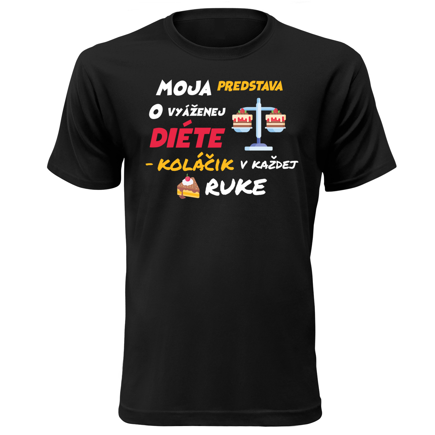 Tričko s potlačou  "Vyvážená diéta" Farba: Biela, Veľkosť: 4XL