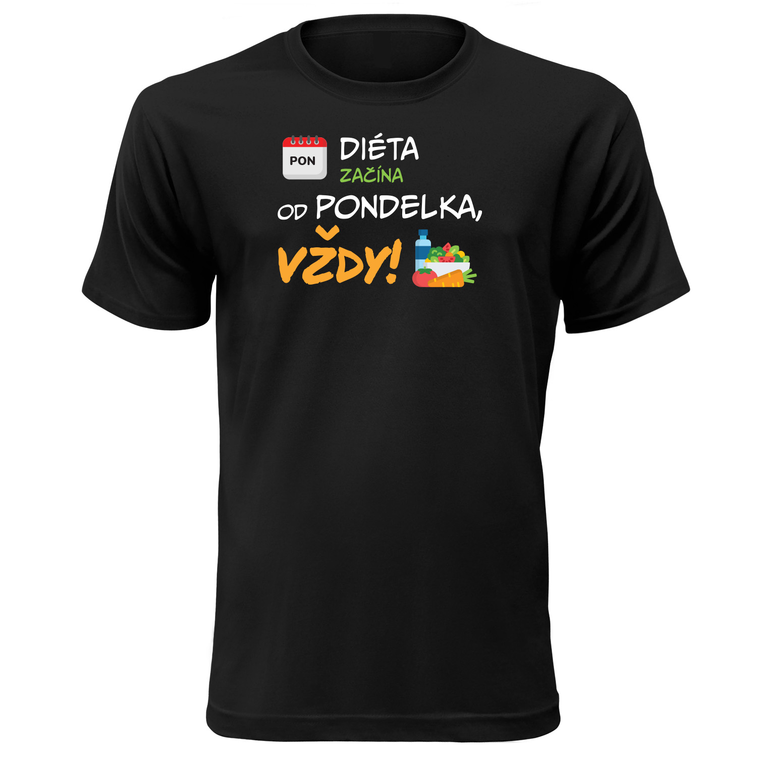 Tričko s potlačou "Diéta" Farba: Čierna, Typ: Dámske, Veľkosť: XL