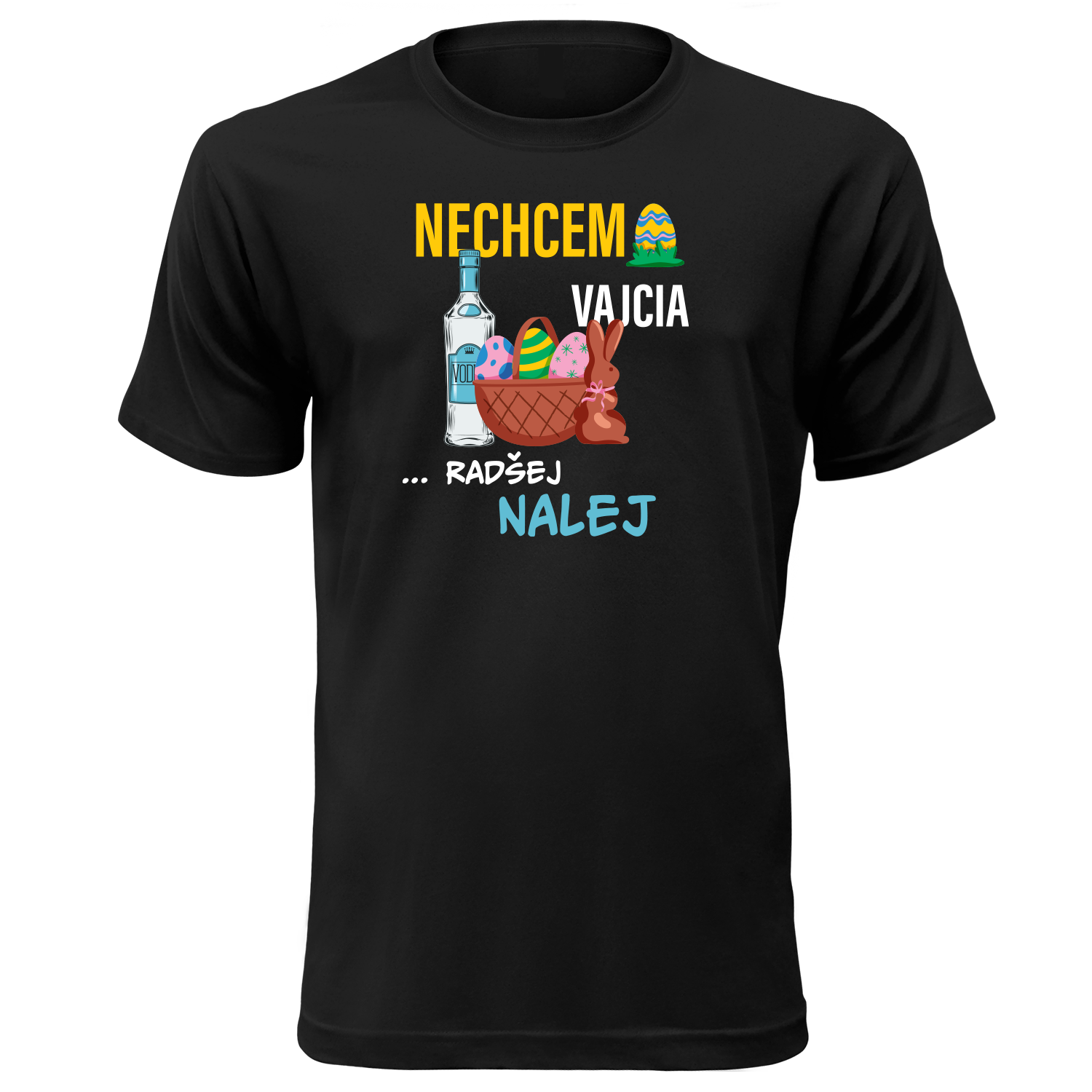Tričko s potlačou "Nechcem vajcia radšej nalej" Farba: Tyrkysová, Typ: Detské, Veľkosť: XS (98-104)