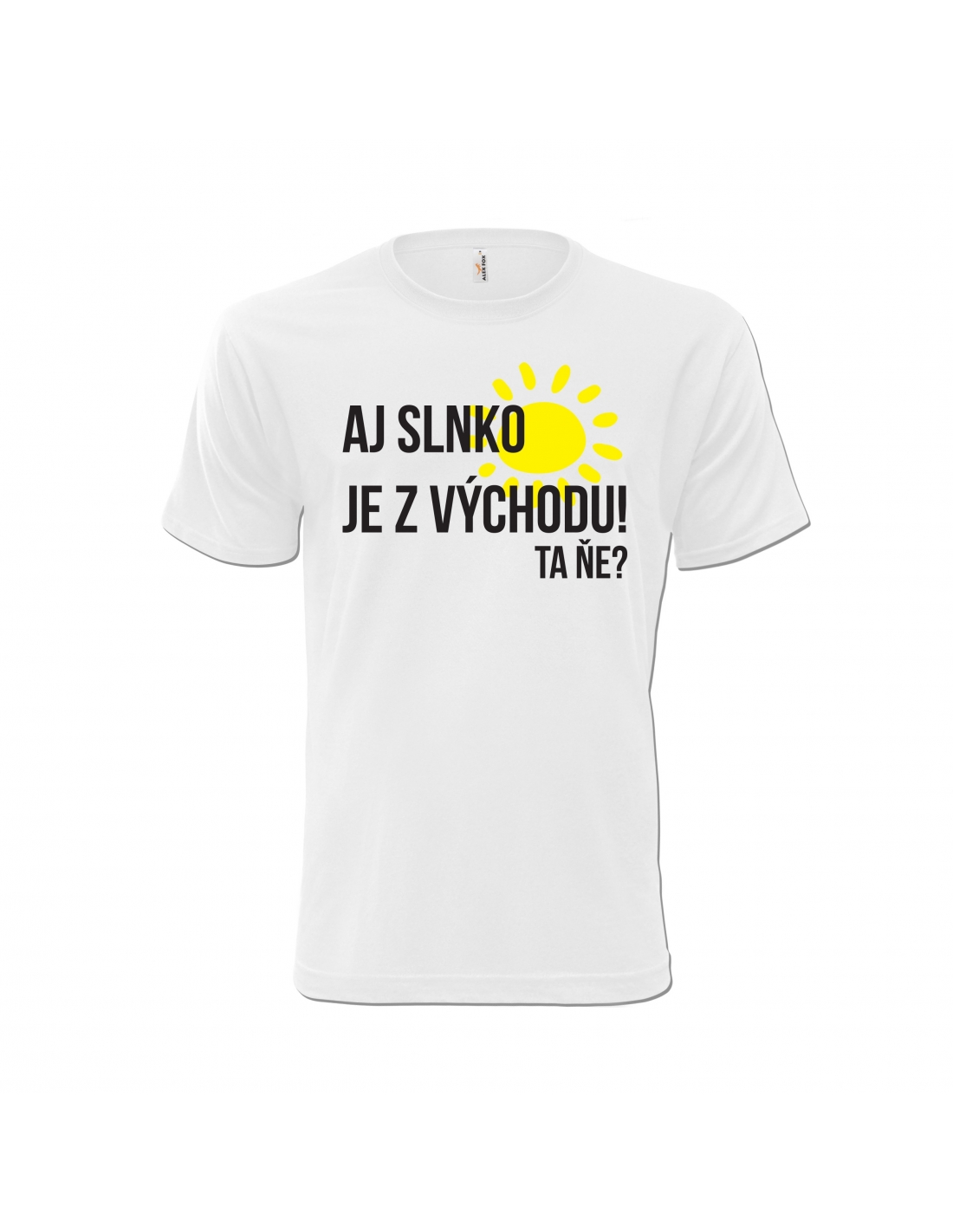 Tričko s potlačou  "Aj slnko je z východu, ta ňe?" Farba: Tyrkysová, Typ: Detské, Veľkosť: XS (98-104)