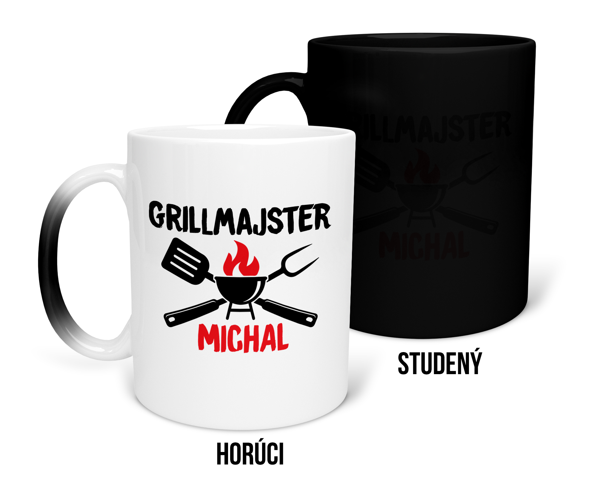 Hrnček s potlačou "Grillmajster *MENO*" Typ: Magický