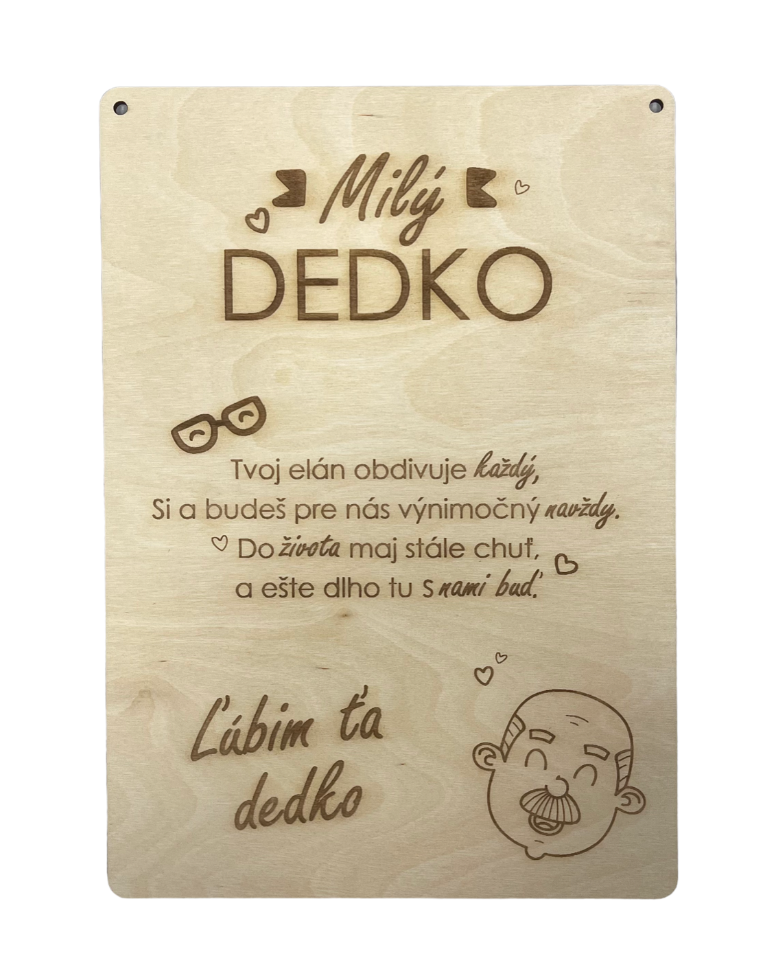Ďakovná tabuľka pre dedka A4