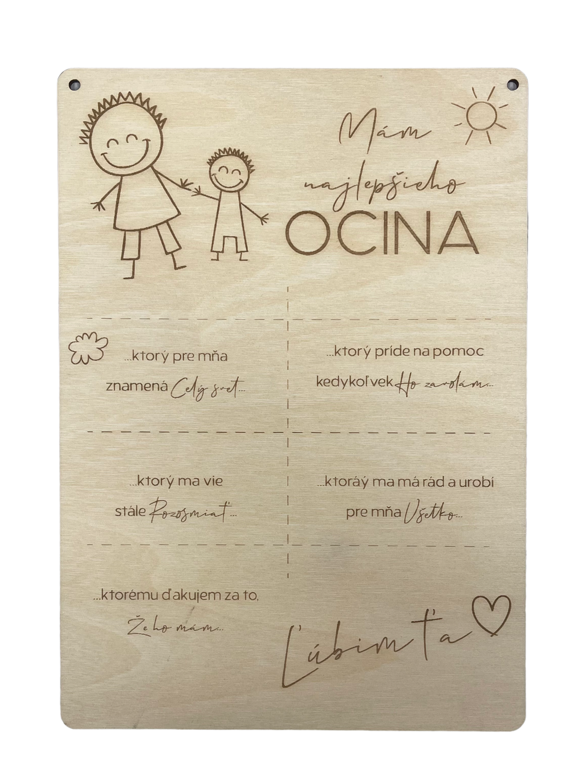 Ďakovná tabuľka pre ocina A4