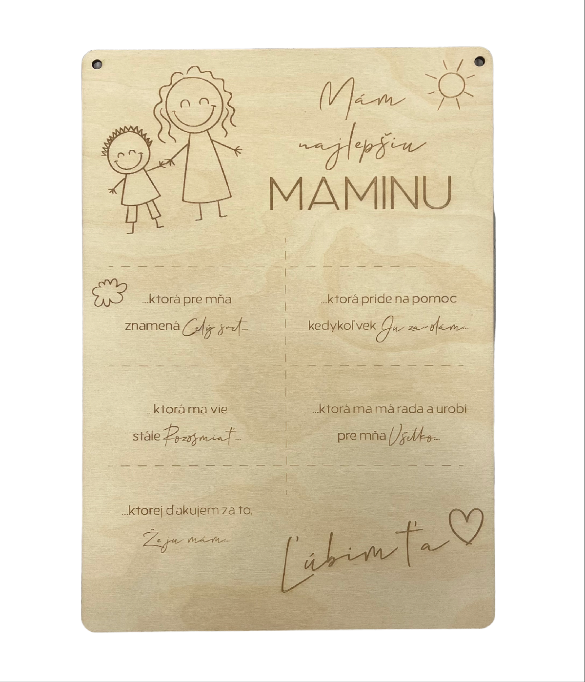 Ďakovná tabuľka pre maminu A4