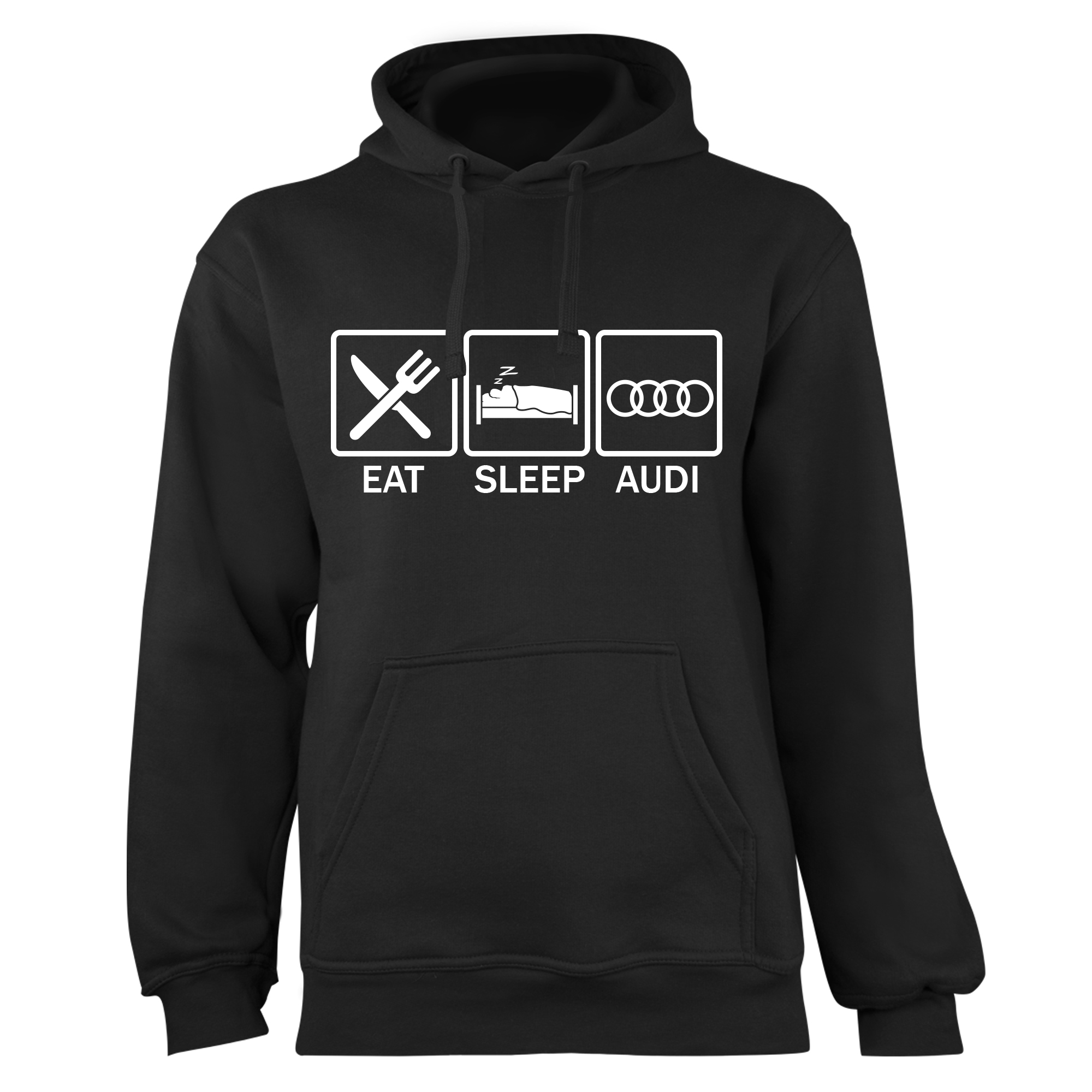 Mikina s potlačou "Eat sleep audi" Farba: Čierna, Typ: Dámske, Veľkosť: M