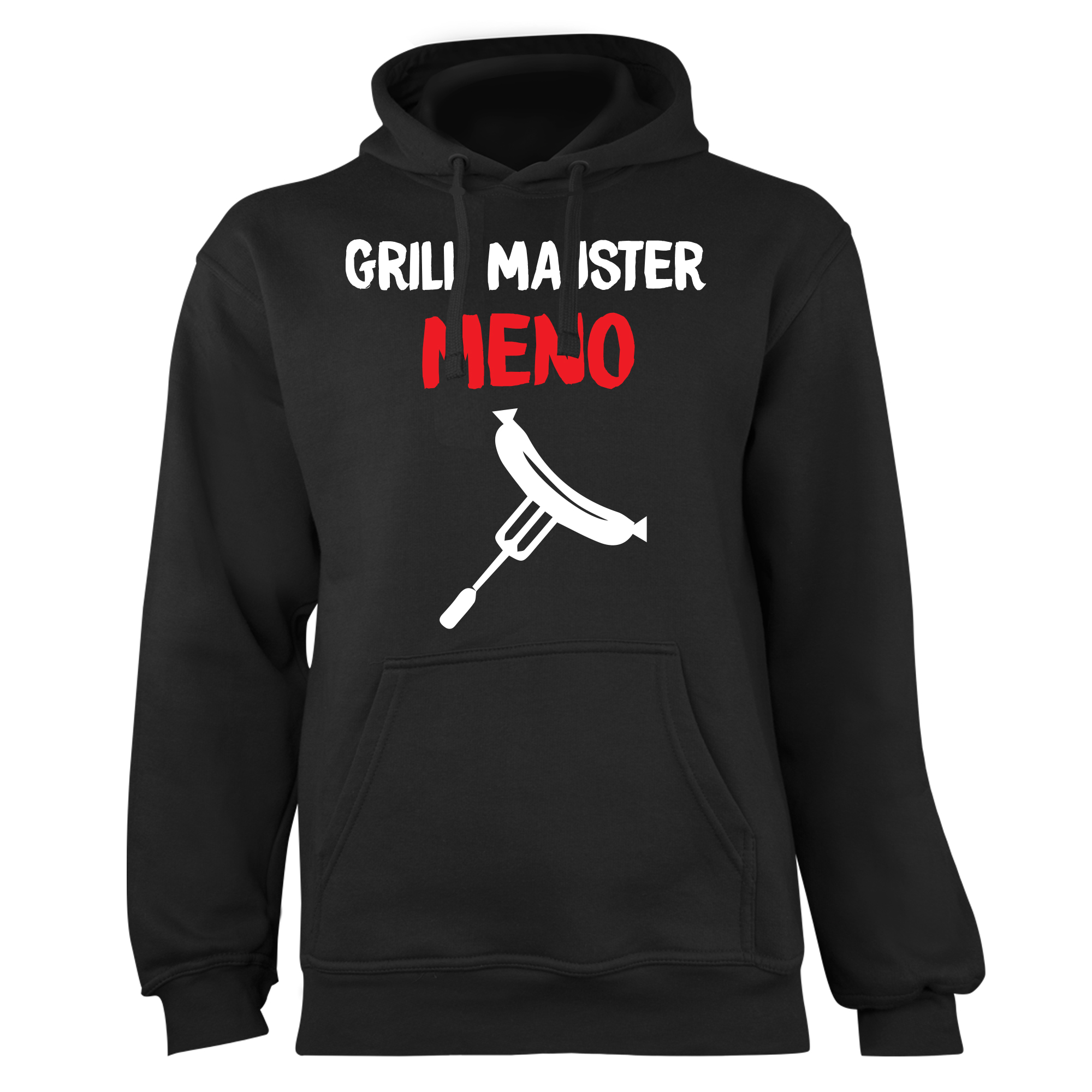 Mikina s potlačou "GRILL MAJSTER s menom" Farba: Čierna, Typ: Pánske, Veľkosť: 3XL