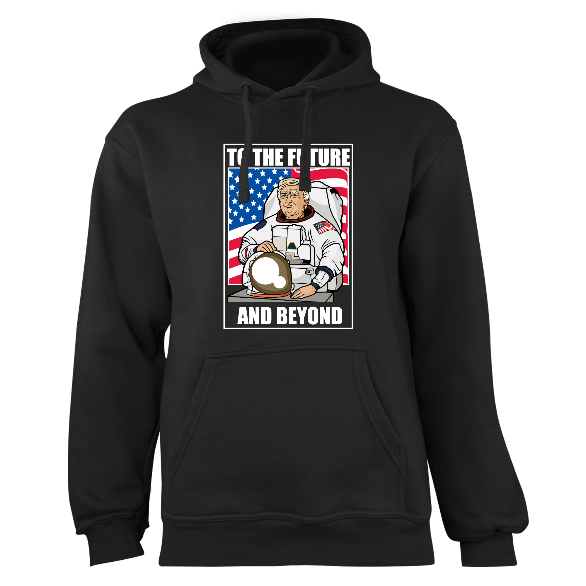 Mikina s potlačou "Donald Trump - astronaut" Farba: Čierna, Typ: Dámske, Veľkosť: 2XL