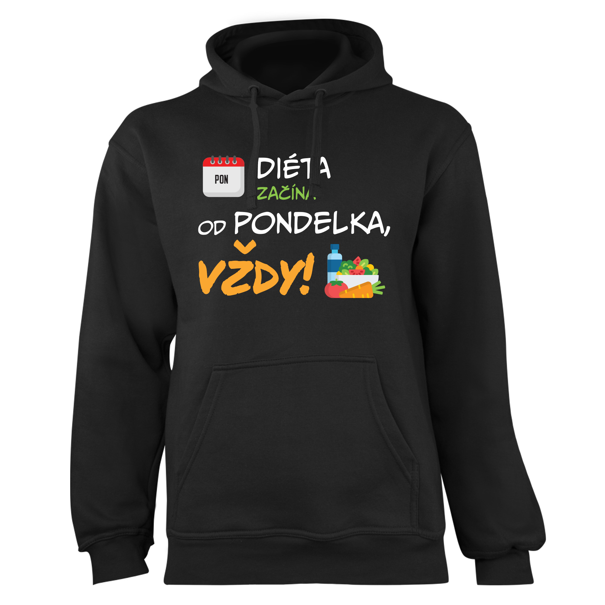 Mikina s potlačou "Diéta" Farba: Čierna, Typ: Dámske, Veľkosť: S