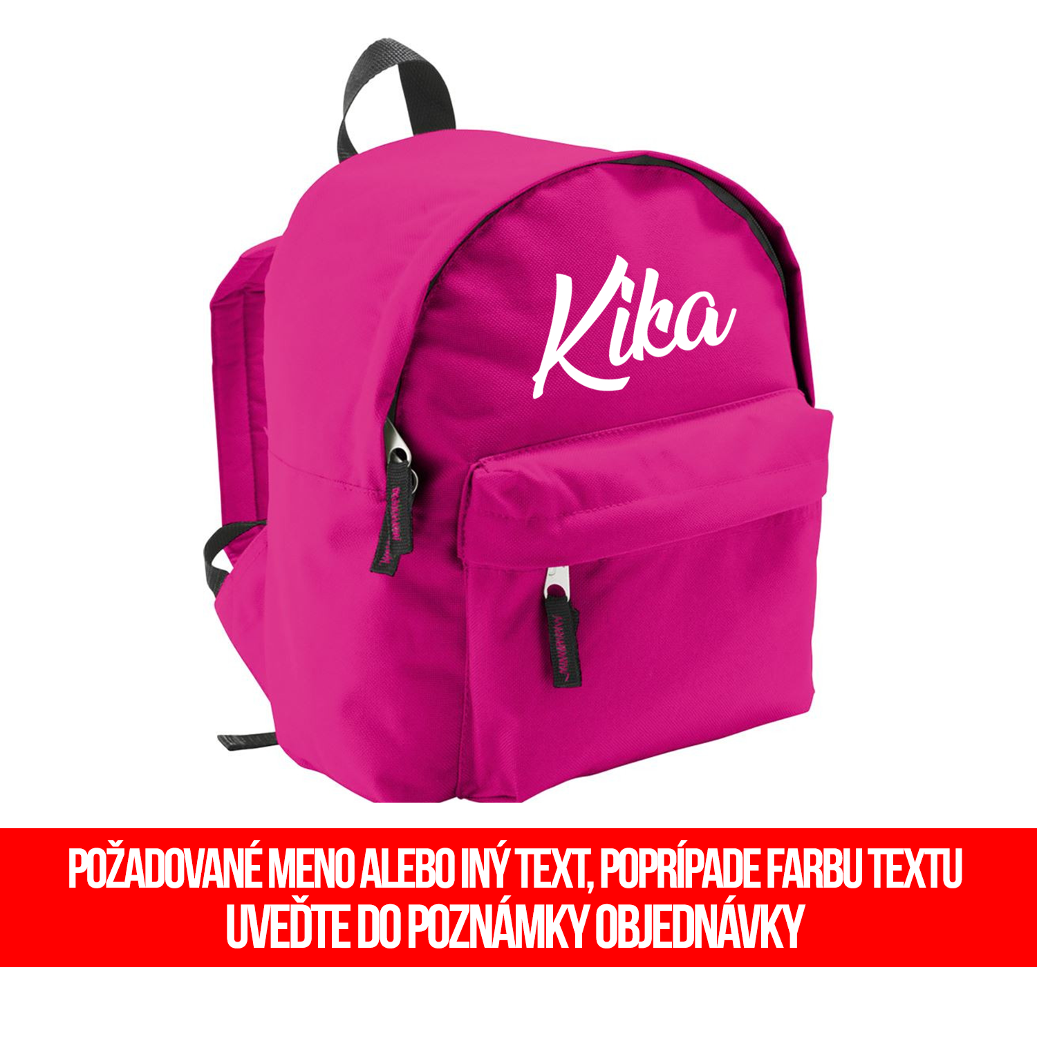 Detský ruksak s menom/textom na želanie Farba: Červená