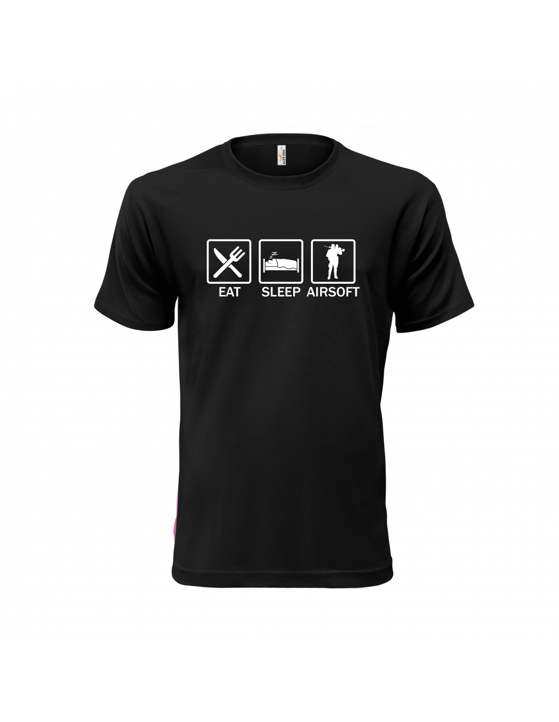 Tričko s potlačou "Eat sleep airsoft" Farba: Biela, Typ: Detské, Veľkosť: XS (98-104)
