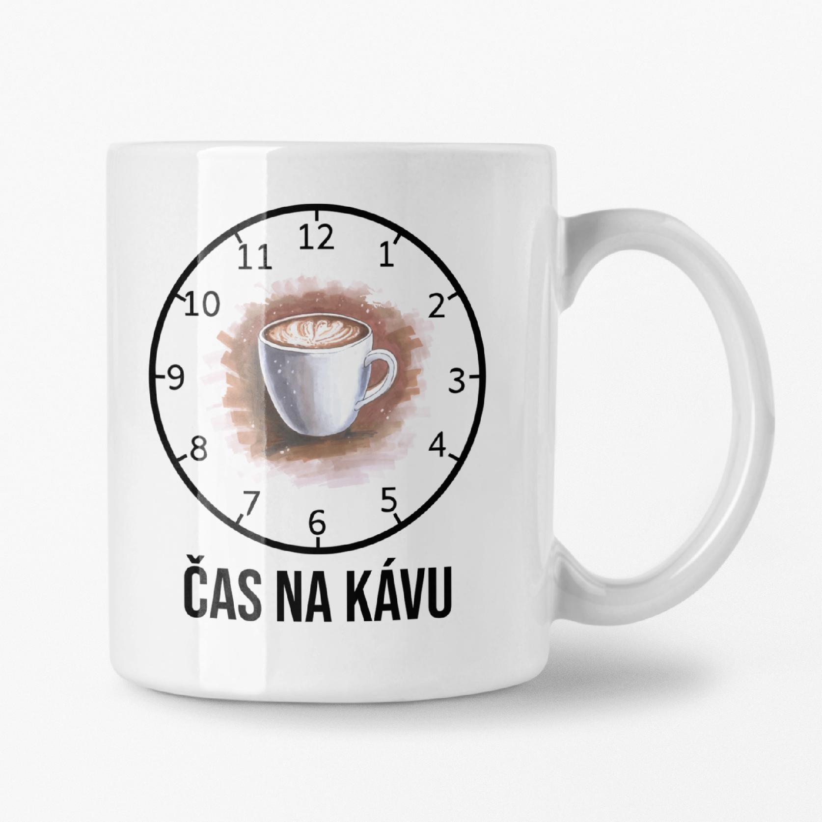 Hrnček s potlačou "Čas na kávu" Typ: Biely