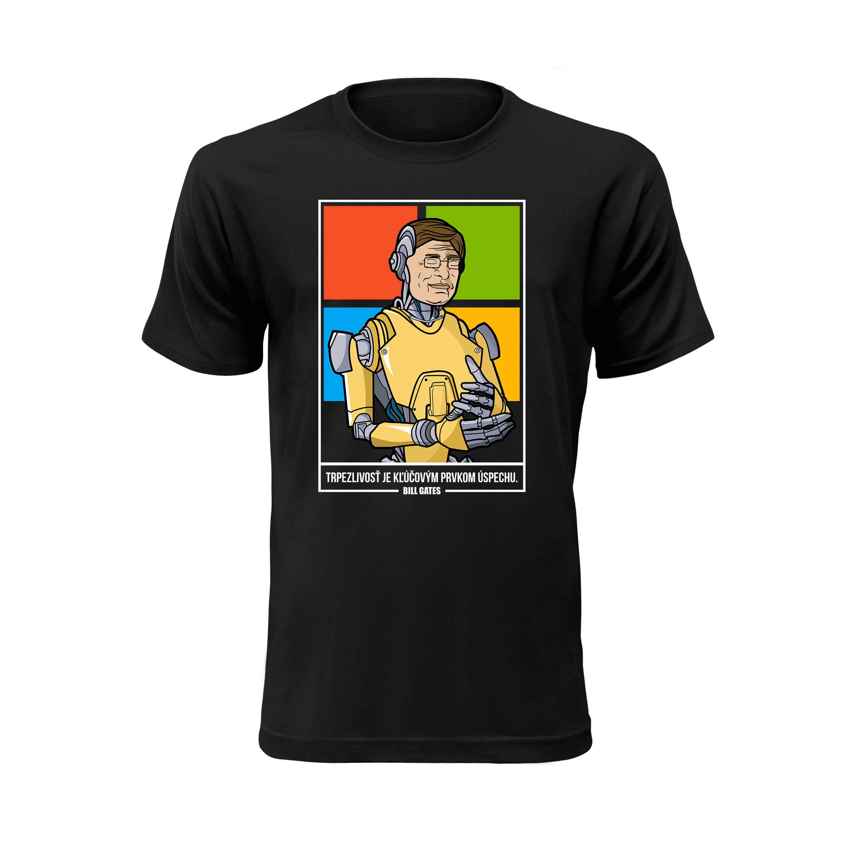 Tričko s potlačou "Bill Gates" Farba: Biela, Veľkosť: 4XL