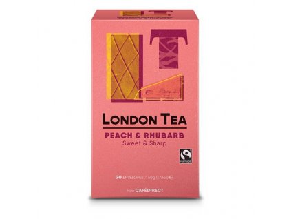 The London Tea Company Fairtrade ovocny caj broskev a rebarbora Peach &Rhubarb 20ks NOVE
